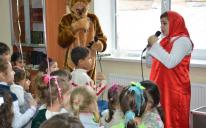 children were happy to find entertainers dressed as famous Russian cartoon characters Masha and the Bear