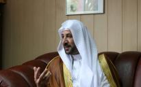 Mohammad Nuh Al-Kudah, a known Jordan sheih, comes to visit the Islamic Cultural Center in Kiev