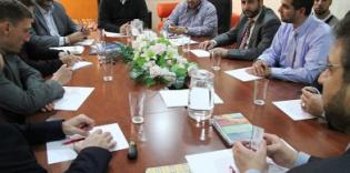 Mohammad Nuh Al-Kudah, a known Jordan sheih, comes to visit the Islamic Cultural Center in Kiev