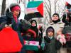 الرائد يشارك في تظاهرة تضامنية سلمية مع قطاع غزة أمام مبنى الأمم المتحدة في العاصمة كييف